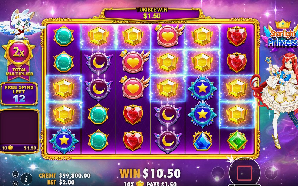 Free Spins med lila stjärnhimmel och Total Multiplier